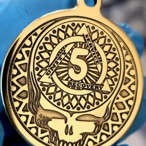 Grateful Dead Personalized AA Recovery Pendant/Keychain - Custom Anniversary Gift